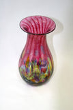 Glass Eye Studio Pink Chip Twist Raindrop Vase