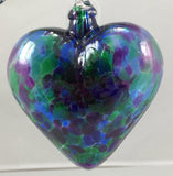 Glass Eye Studio Classic Blue Mosaic Chip Heart Ornament