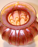 Stuart Abelman Art Glass Optic Cobweb Vase