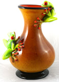Stuart Abelman Art Glass Frog Vase