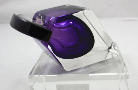 Correia Art Glass Lilac Side Wedge Perfume Bottle