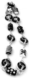Cecillia Labora Studio Flamework Glass Jewelry Black and White Necklace