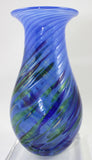 Glass Eye Studio Blue Island Twist Raindrop Vase