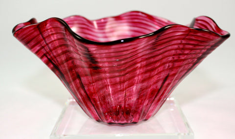 Glass Eye Studio Cranberry Ripple Mini Bowl