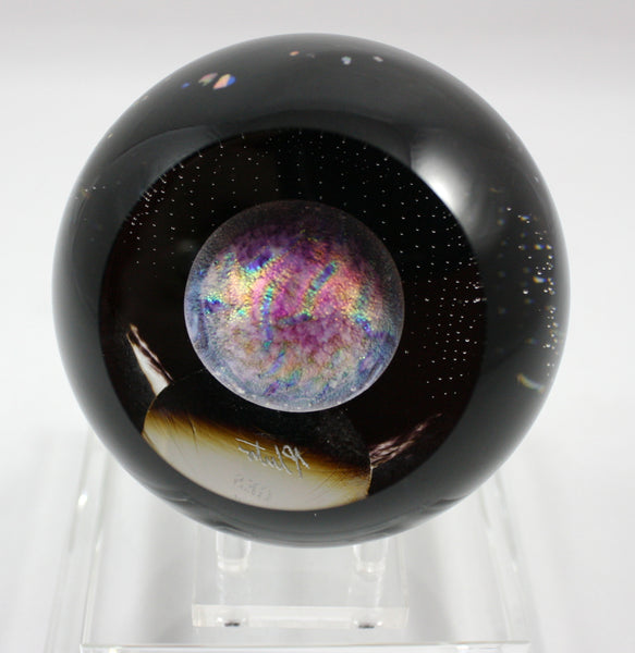 Glass Eye Studio Celestial Series Pluto Paper Weight LMB Art Glass