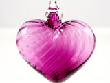 Glass Eye Studio Classic Purple Twist Heart Ornament