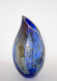 Lazer Art Glass Cobalt Medium Slash Cut Vase