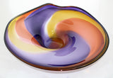 Nicholson Blown Glass Wave Series Bowl - Coral, Gold, Amethyst