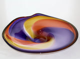 Nicholson Blown Glass Wave Series Bowl - Coral, Gold, Amethyst