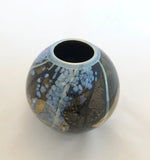 Lazer Art Glass Black Lip Wrap Vase