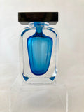 Correia Art Glass Aqua Geometric Perfume Bottle