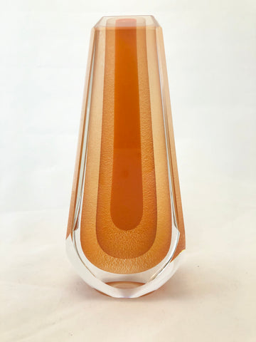 Edward Kachurik Art Glass Large Four-Panel Orange Sculpture