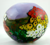 Shawn Messenger Fine Art Glass Landscape Series Round Lavender Vase