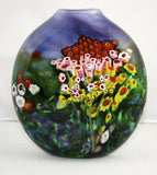 Shawn Messenger Fine Art Glass Flattened Vase