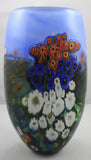 Shawn Messenger Fine Art Glass Landscape Series Large Blue Vase