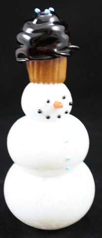 Thames Art Glass Cupcake Snowman