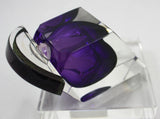 Correia Art Glass Lilac Side Wedge Perfume Bottle