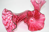 Glass Eye Studio Cranberry Ripple Mini Vase
