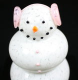 Thames Art Glass Pink Muffy Snowman