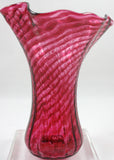 Glass Eye Studio Cranberry Ripple Mini Vase