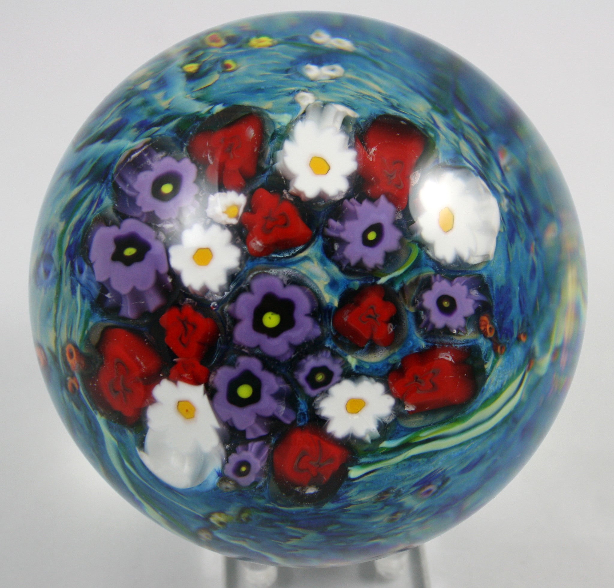 Shawn Messenger Fine Art Glass Large Flower Paperweight