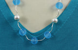 Cecillia Labora Studio Flamework Glass Jewelry Blue Necklace