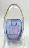 Edward Kachurik Art Glass Two Sided Blue and Pink Sculpture
