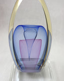 Edward Kachurik Art Glass Two Sided Blue and Pink Sculpture