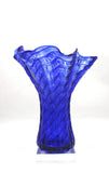 Glass Eye Studio Cobalt Ripple Ruffle Vase