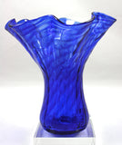 Glass Eye Studio Cobalt Ripple Mini Vase