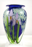 Mayauel Ward Art Glass Tropical Violet Orchid Vase