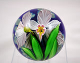 Mayauel Ward Art Glass Tropical Orchid Paperweight