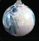Glass Eye Studio Classic Ornament Blue Hydrangea Feather
