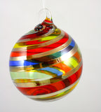 Glass Eye Studio Designer Ornament Rainbow Platinum Twist