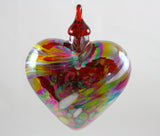 Glass Eye Studio Classic Red Feather Twist Heart Ornament