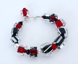 Penrose Design Jumbo Red, Black and Pearl Bracelet