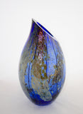 Lazer Art Glass Cobalt Medium Slash Cut Vase