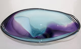 Nicholson Blown Glass Wave Series Bowl - Amethyst, Aqua, White