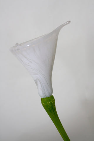 Sam Stark Glass White Large Calla Lily Flower