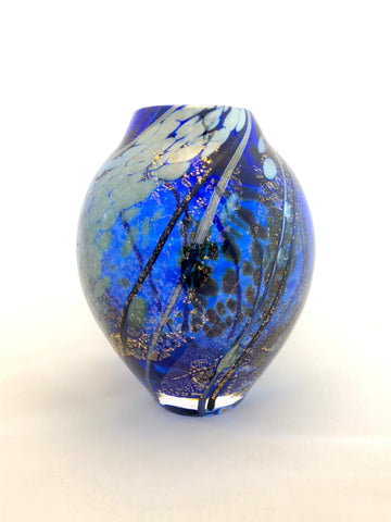 Lazer Art Glass Cobalt Small Bud Vase