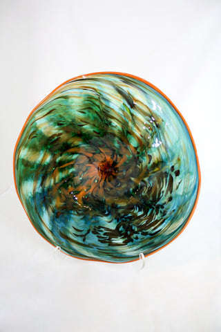 Lazer Art Glass Large Platter