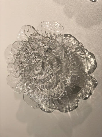 Anna Lou Glass Grande Blown & Hot Sculpted Clear Glass Flower