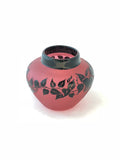 Correia Art Glass Ruby Vines Vase